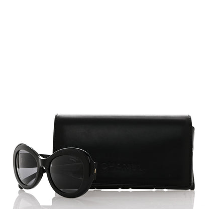 Chanel Acetate Polarized Oval CC Sunglasses 5469-B Black 8 of 8