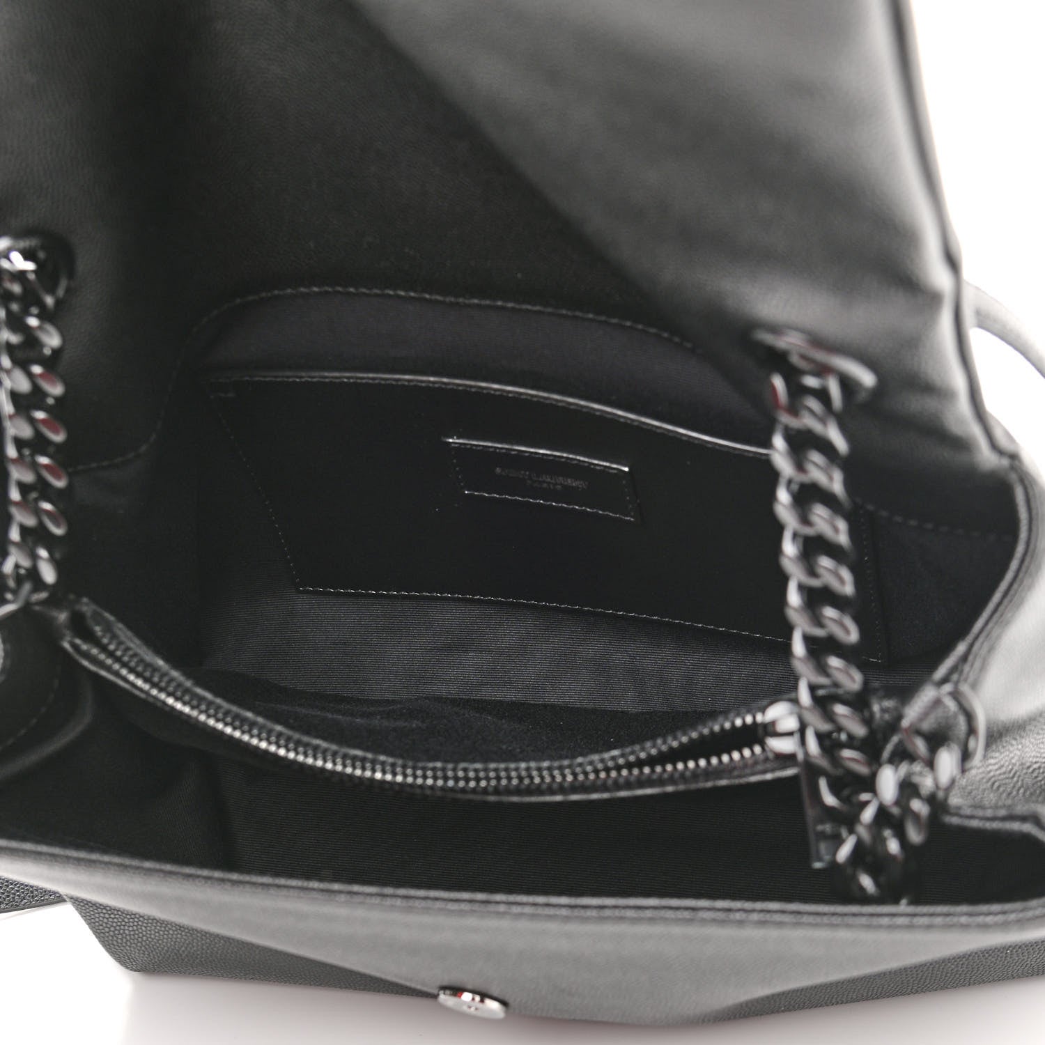 Saint Laurent Grain De Poudre Medium West Hollywood Monogram Fold-Over Black 5 of 11