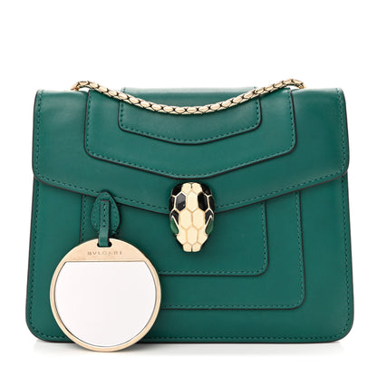 Bulgari Calfskin Small Serpenti Forever Snake Strap Crossbody Bag Emerald Green 3 of 10