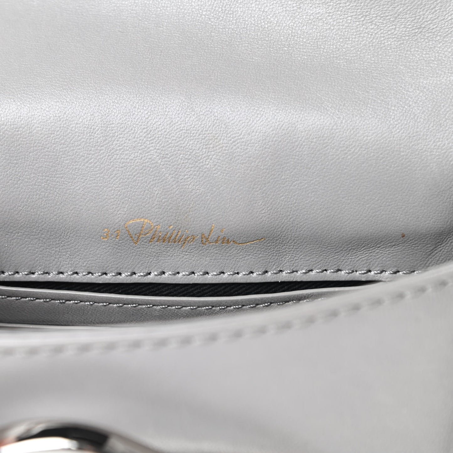 Calfskin Alix Soft Flap Clutch Grey