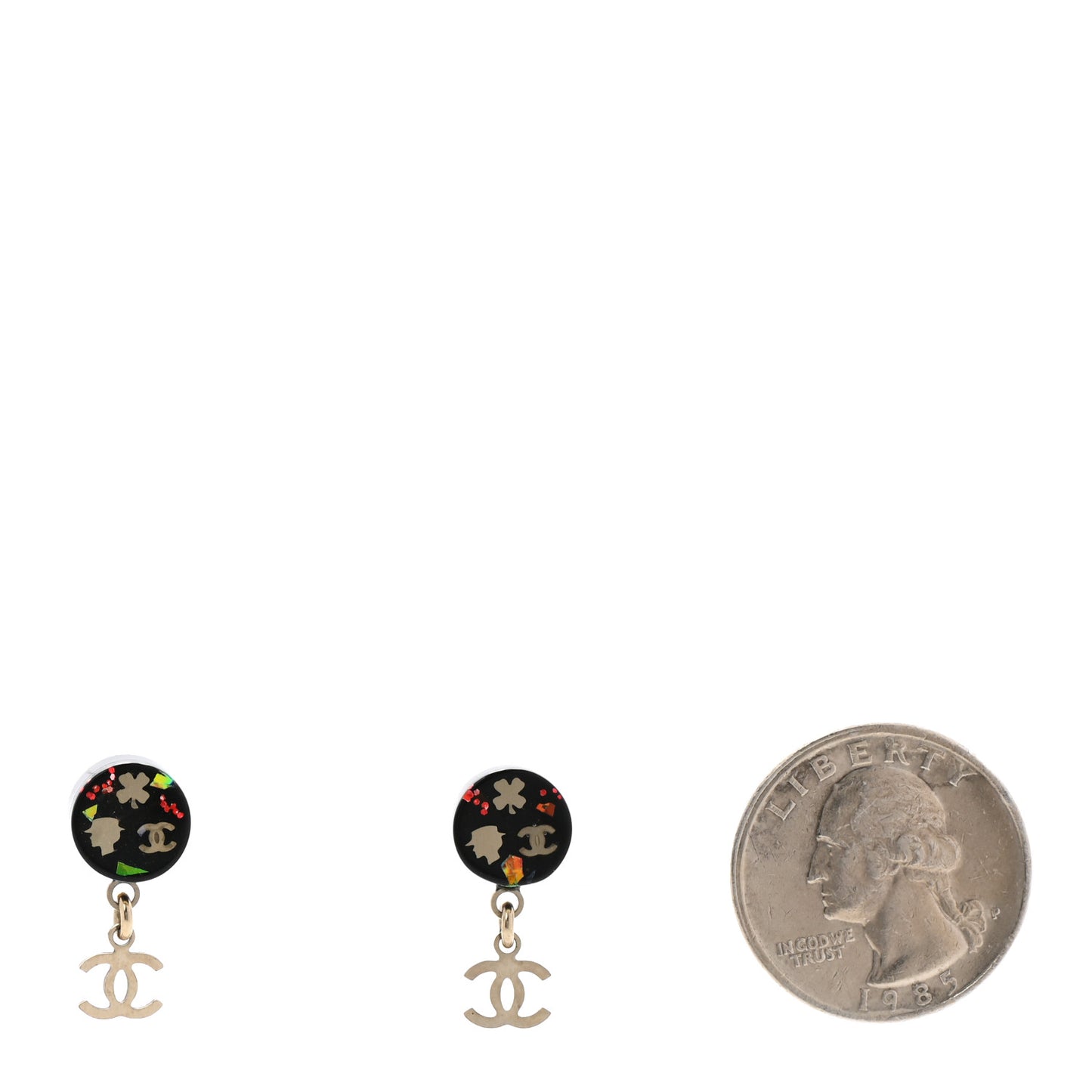 Resin CC Earrings Black Multicolor