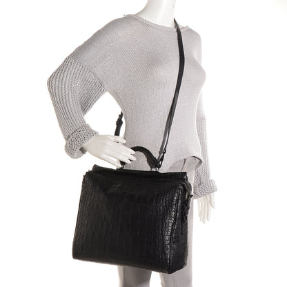 3.1 Phillip Lim 3.1 Crocodile Embossed Large Ryder Satchel Black 2 of 10