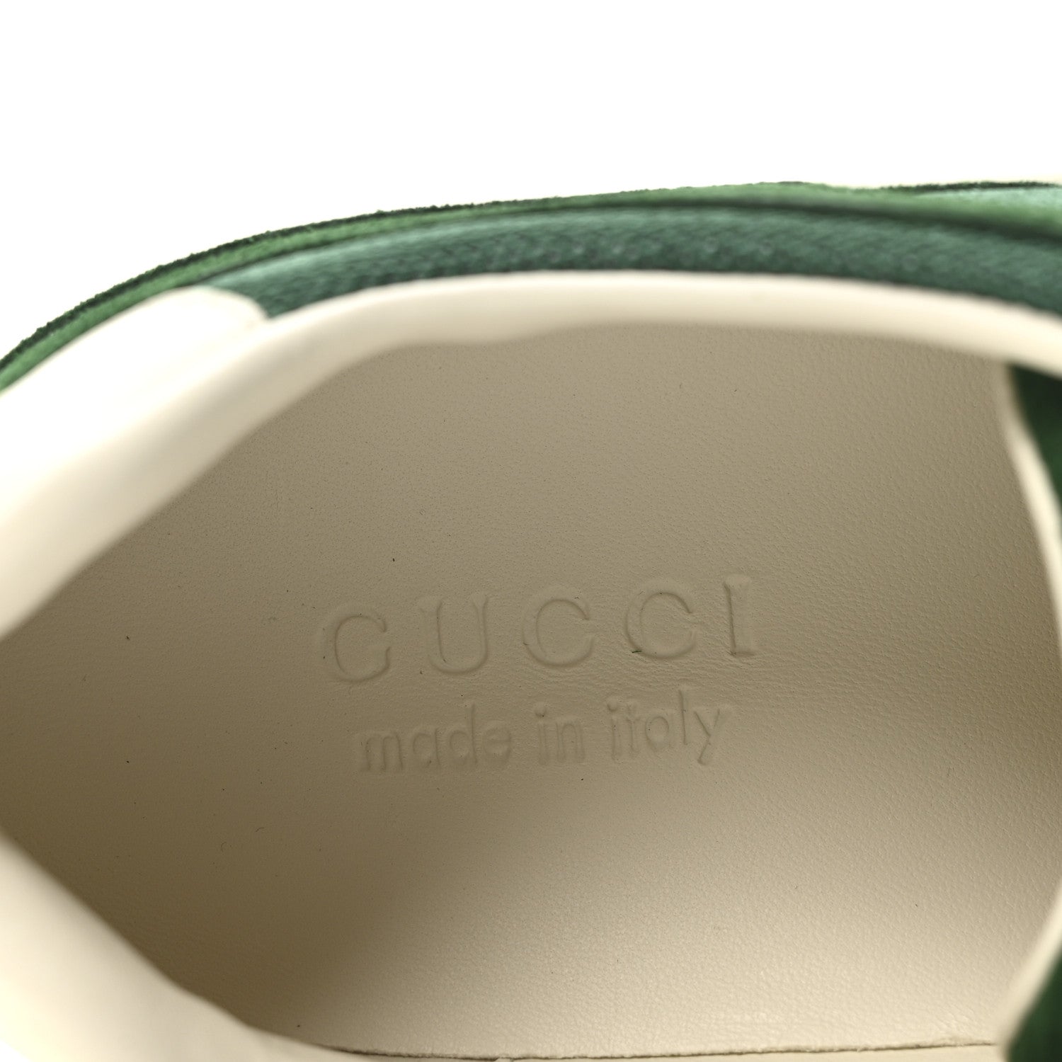 Gucci Suede Nylon Mens G75 Sneaker 8 New Shamarock Emerald Off White 8 of 9