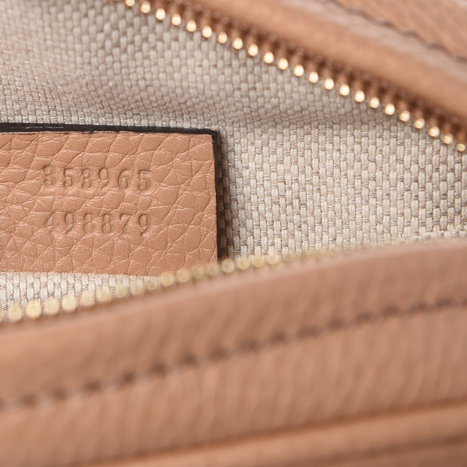 Gucci Pebbled Calfskin Mini Soho Chain Bag Camelia 7 of 7