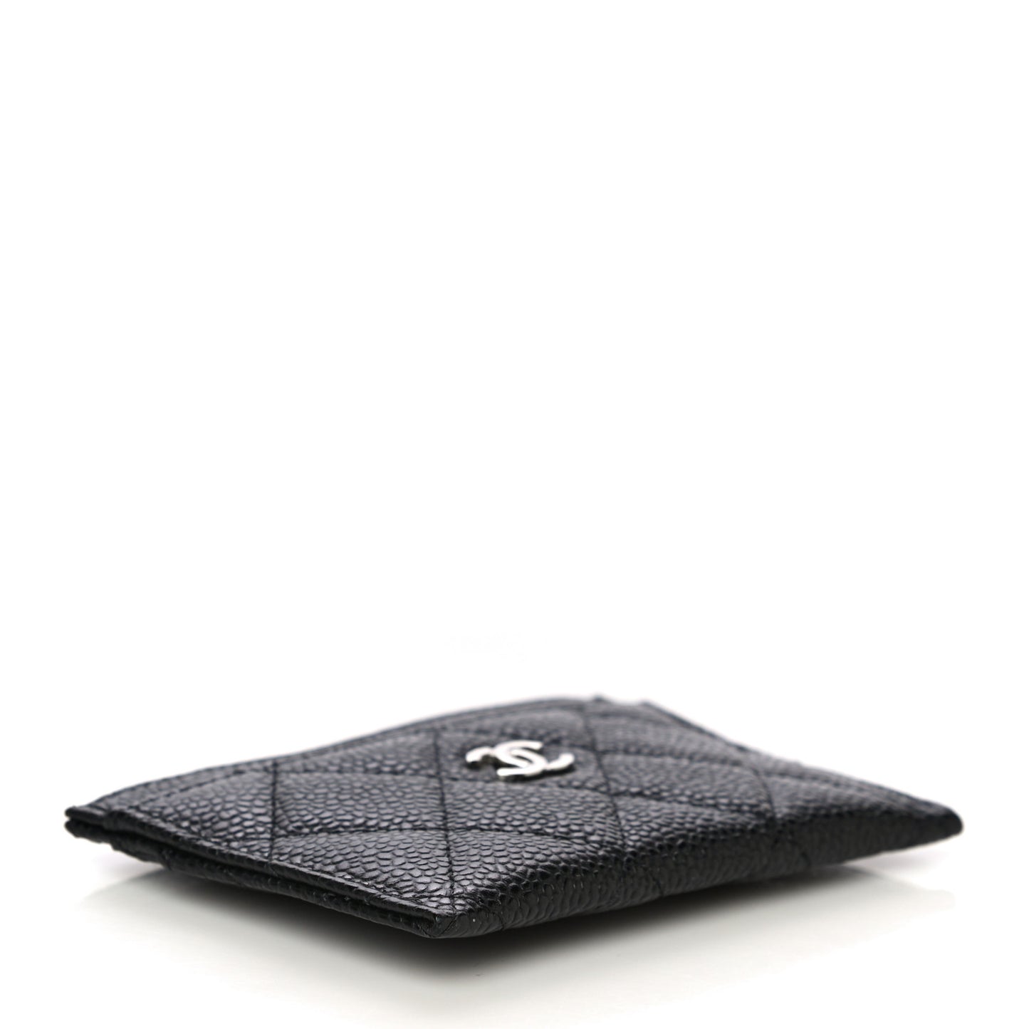 Caviar Quilted Card Holder Black