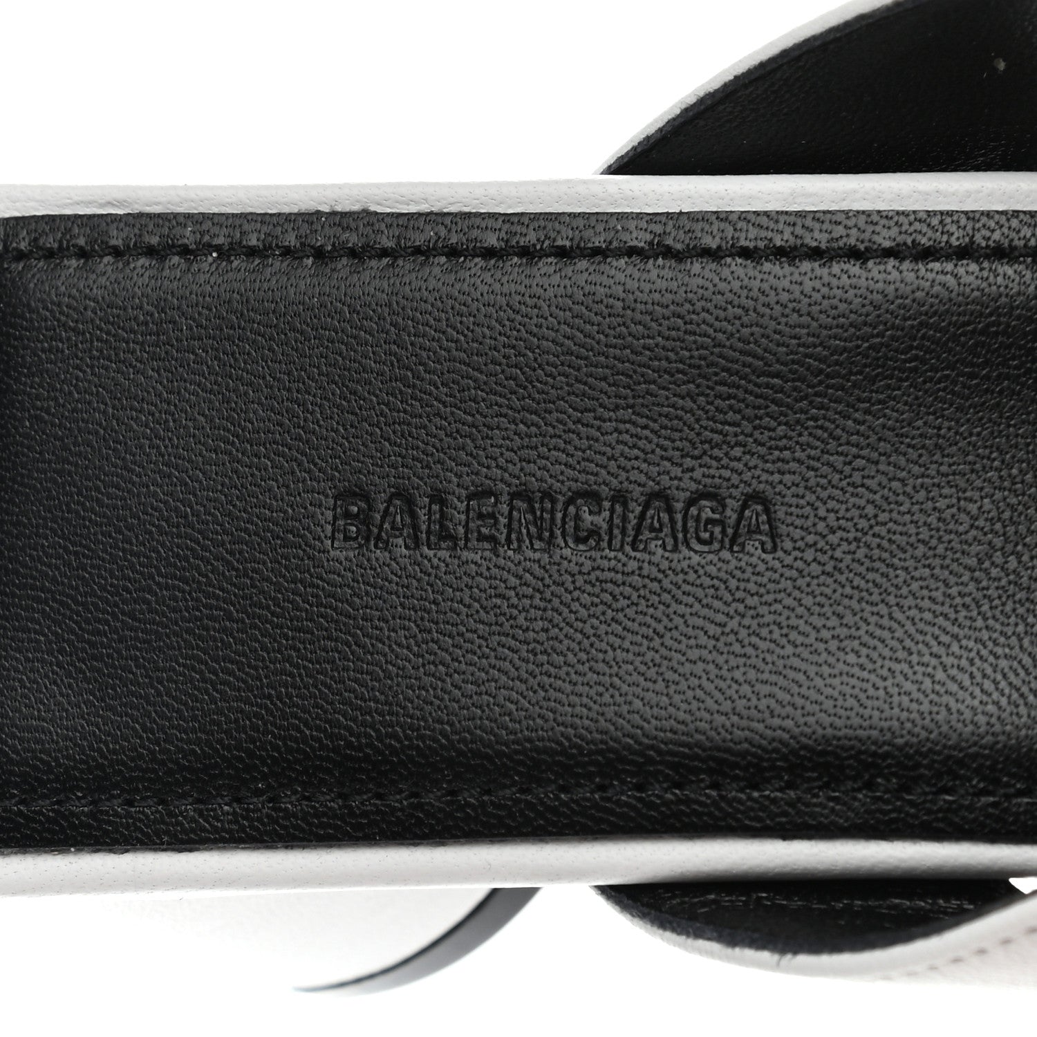 Balenciaga Calfskin Double Square Flat 60mm Sandals 35.5 White 7 of 8