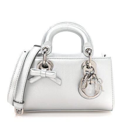 Christian Dior Laminated Lambskin Micro Lady D-Joy Silver 1 of 10