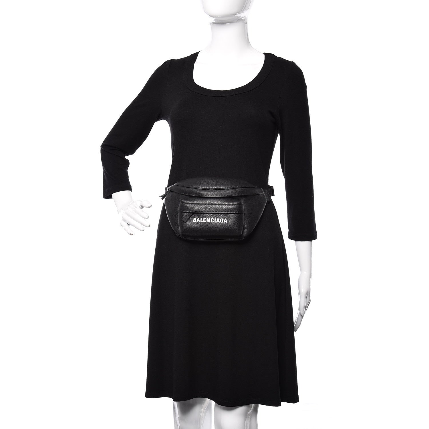 Balenciaga Calfskin Everyday Logo Belt Bag Black 2 of 9