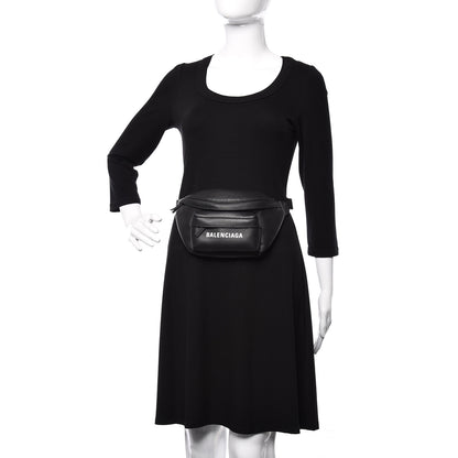 Balenciaga Calfskin Everyday Logo Belt Bag Black 2 of 9