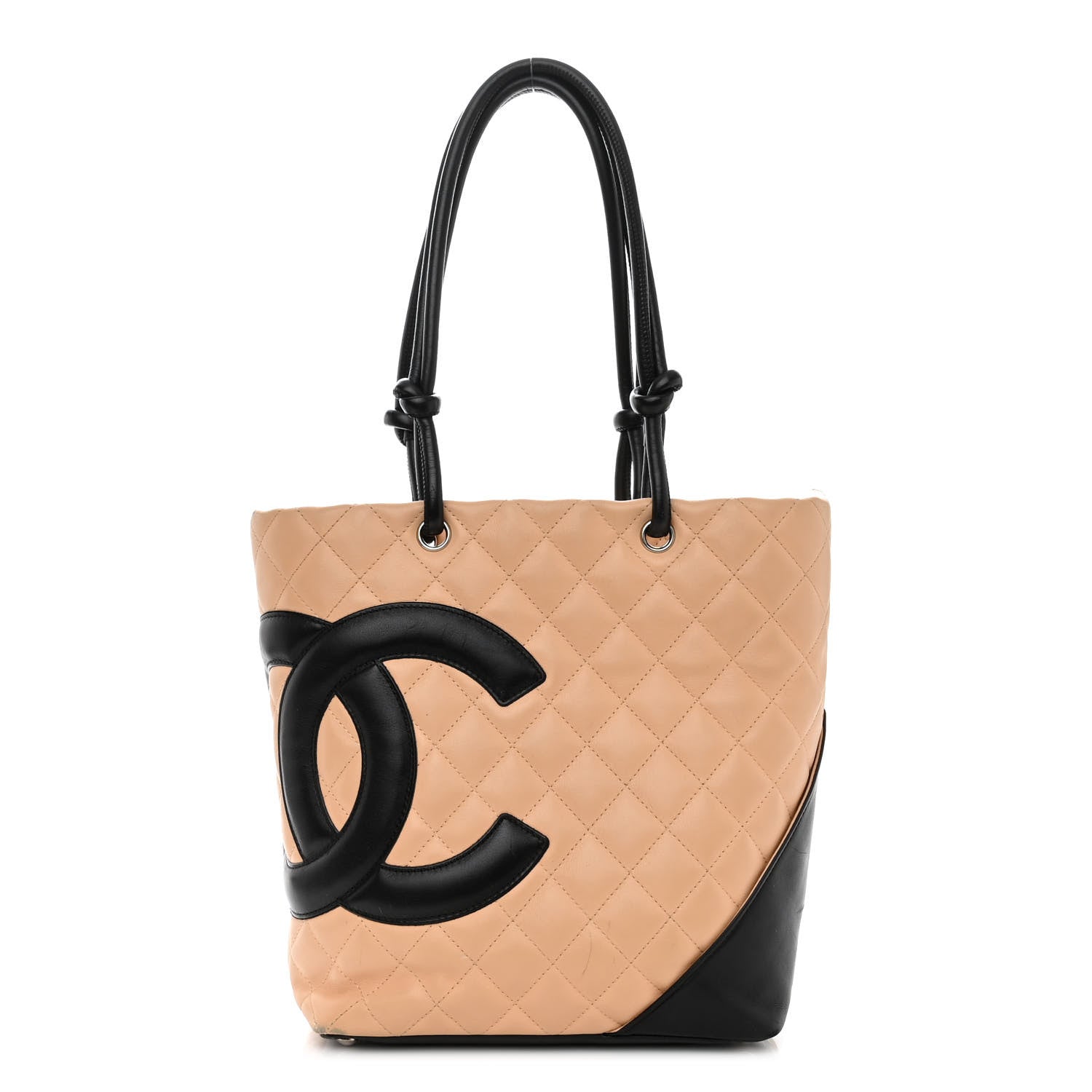 Chanel Calfskin Quilted Medium Cambon Tote Beige Black 1 of 11