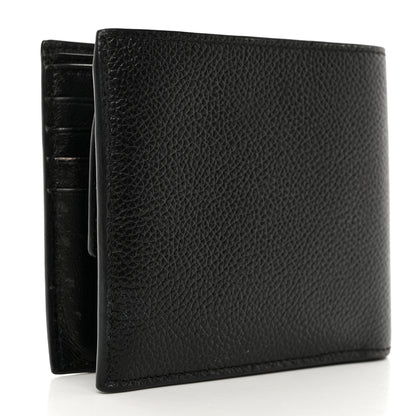 Balenciaga Calfskin Logo Cash Square Bi-Fold Wallet Black White 3 of 7