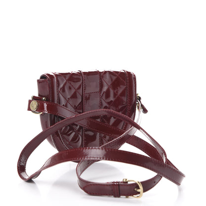 Burberry Patent Calfskin Quilted Mini Crossbody Bag Dark Red 2 of 12