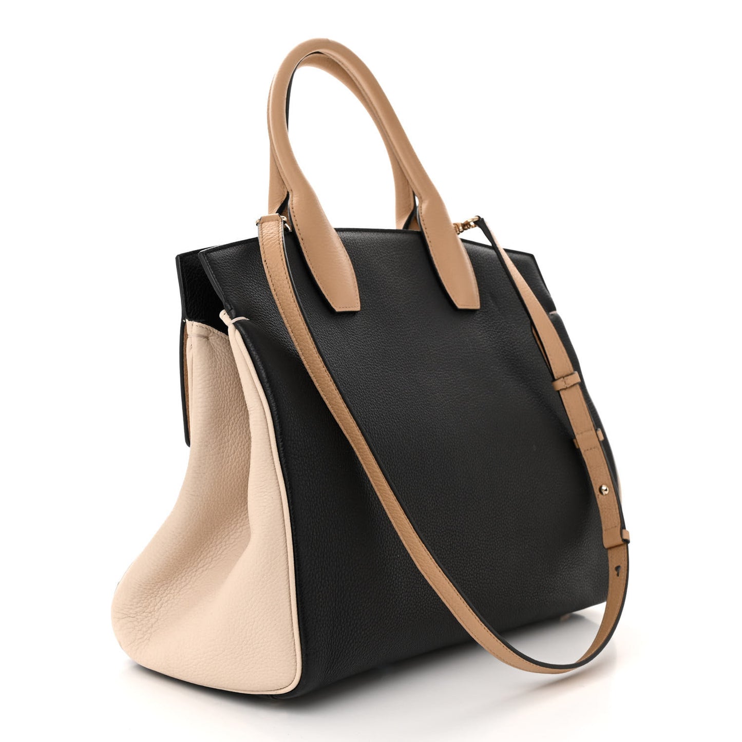 Calfskin Large Studio Bag Dune Bone Black