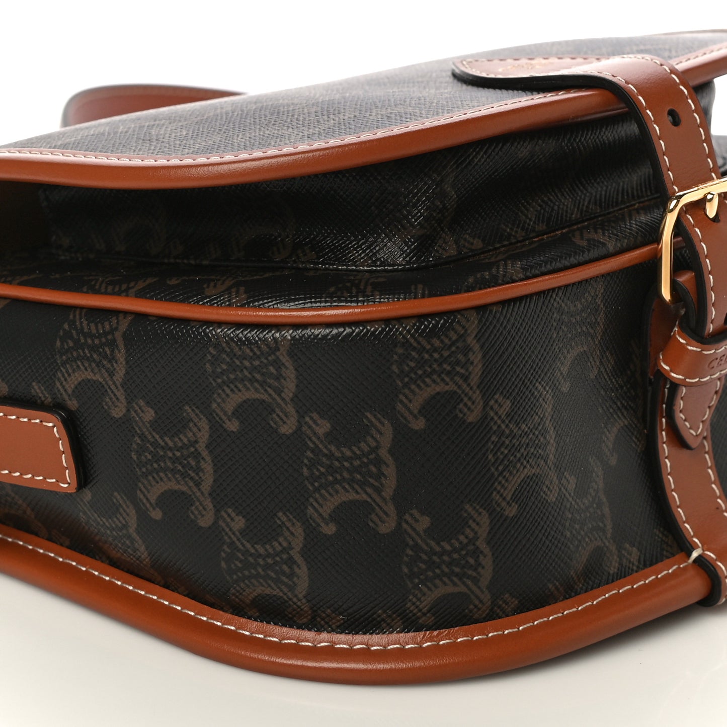 Triomphe Canvas Medium Folco Bag Tan