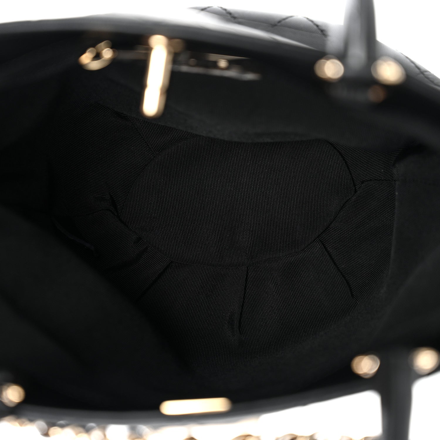 Chanel Lambskin Stitched Small Shopping Tote Black 5 of 10