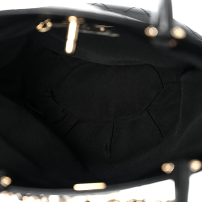 Chanel Lambskin Stitched Small Shopping Tote Black 5 of 10