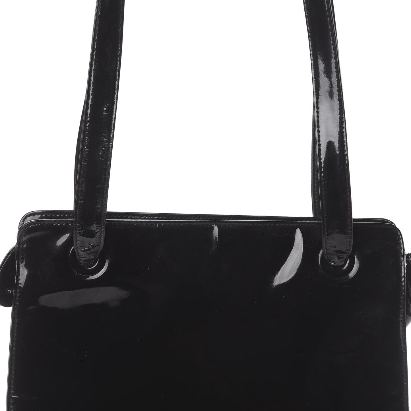 Patent Shoulder Bag Black