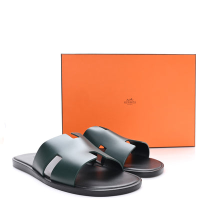 Hermes Calfskin Mens Izmir Sandals 44 Vert Fonce 10 of 10