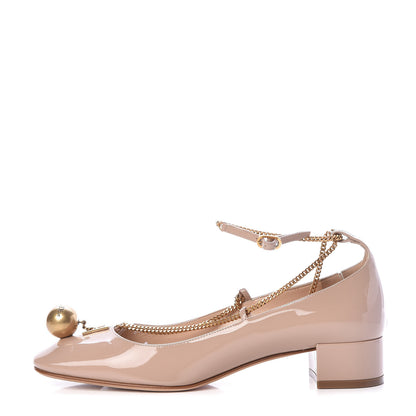 Christian Dior Patent Diormotion Flats 37.5 Nude 1 of 8