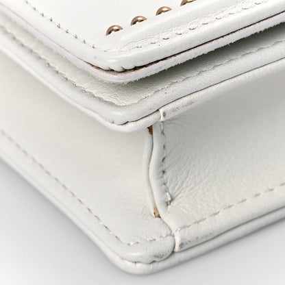 Christian Dior Calfskin Studded Diorama Wallet on Chain Pouch Off White 9 of 10