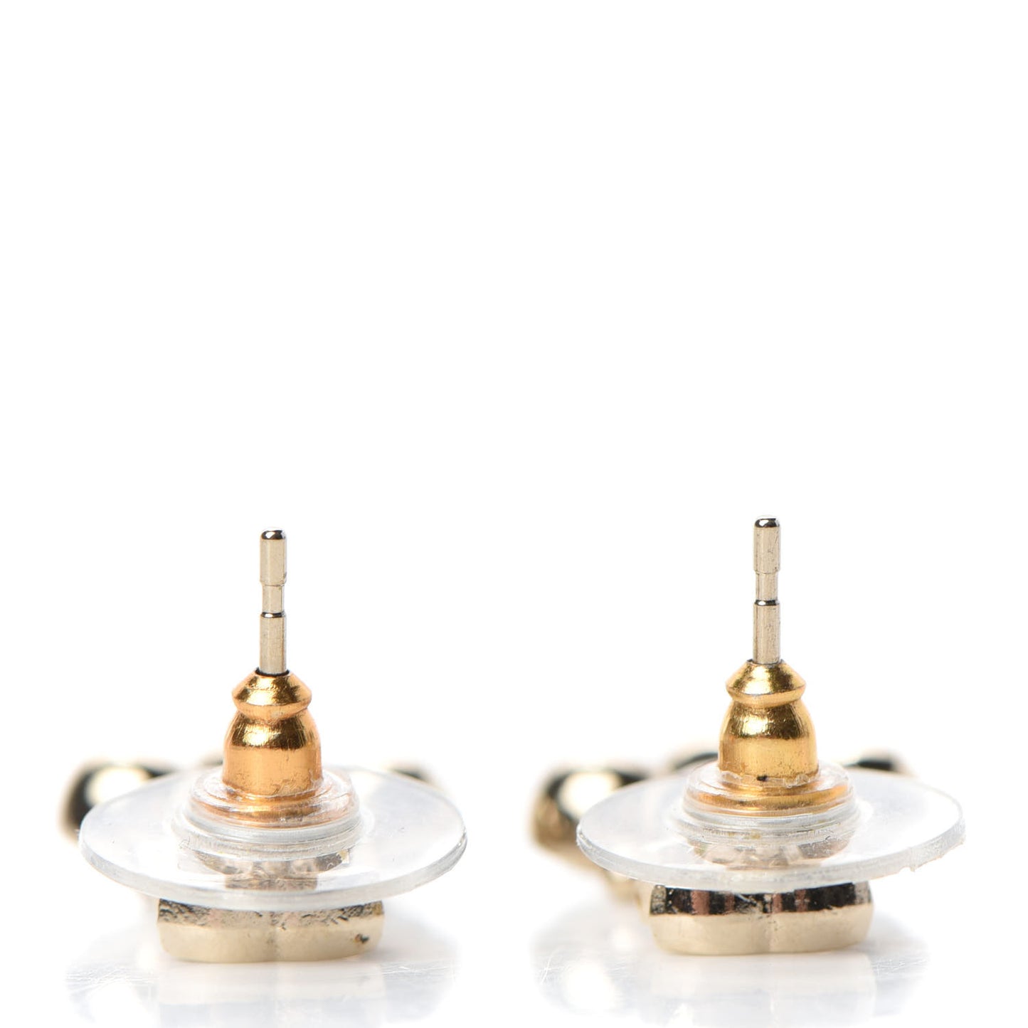 Crystal Resin CC Drop Earrings Light Gold Black
