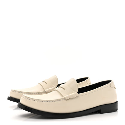 Saint Laurent Calfskin Penny Loafers 40.5 Pearl 4 of 14