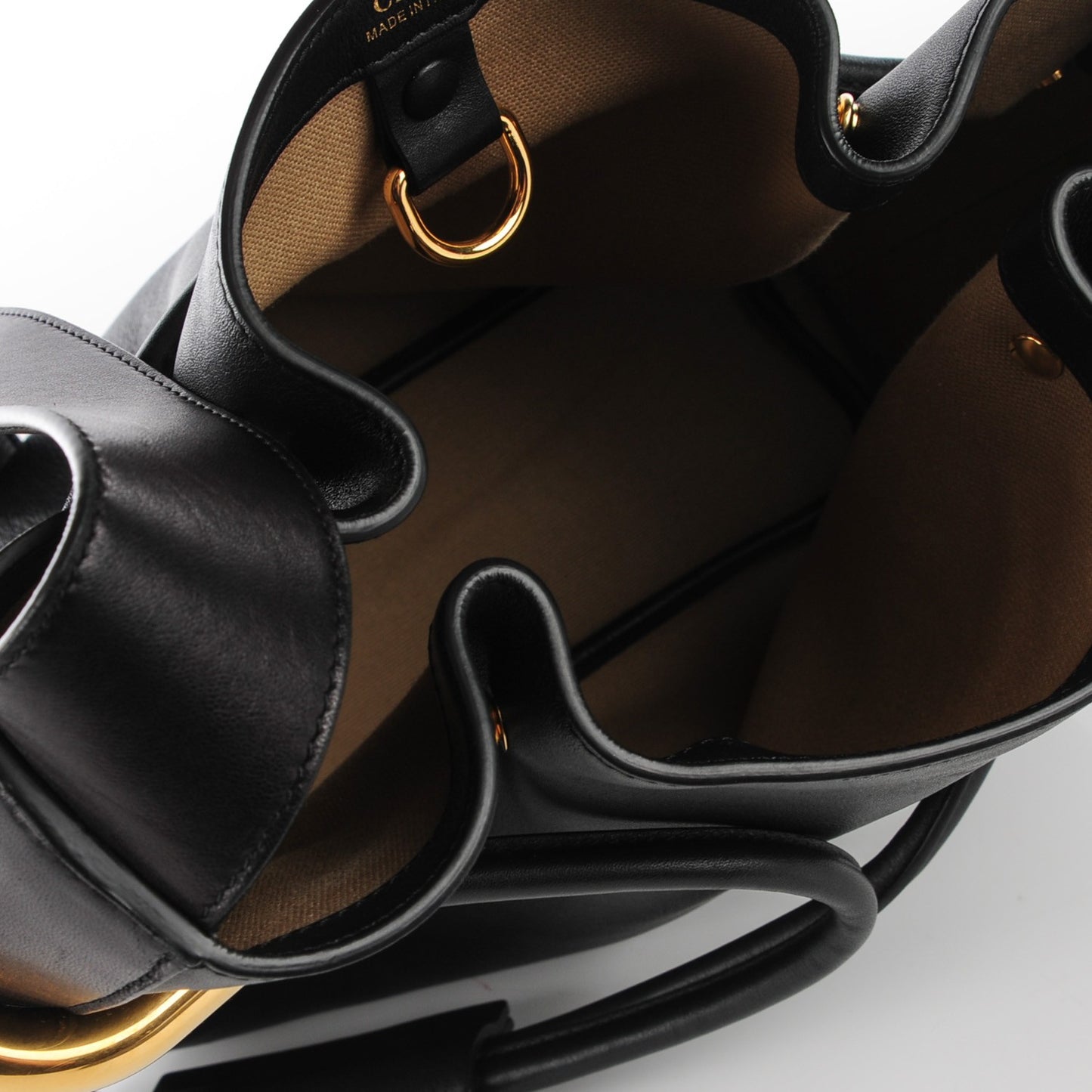 Calfskin Small Emma Bucket Black