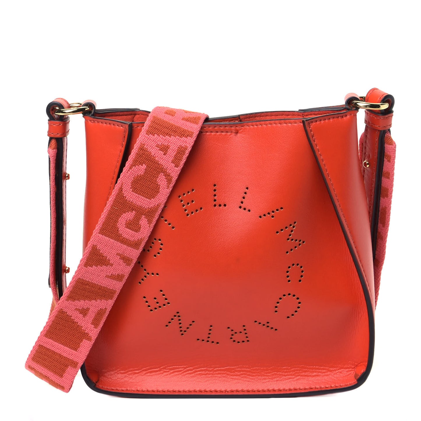 Eco Alter Nappa Perforated Logo Tiny Crossbody Orange