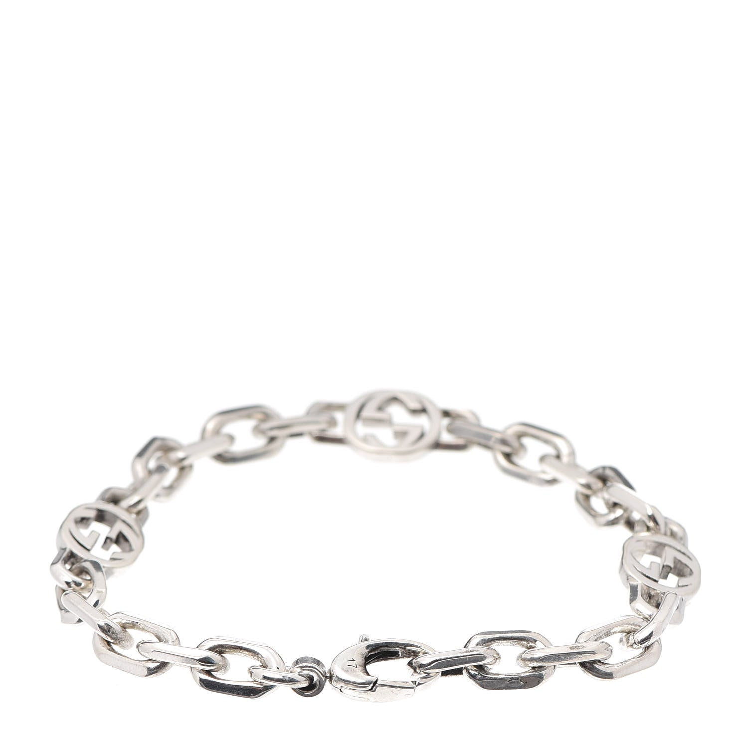 Gucci Sterling Silver Narrow Interlocking G Link Bracelet 3 of 5