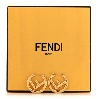 Fendi Metal FF Hoop Earrings Gold 6 of 6