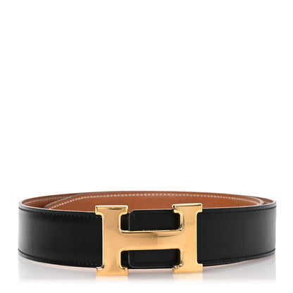 Hermes Box Epsom 32mm Constance H Belt 70 28 Black Gold 1 of 8
