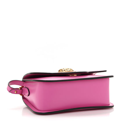 Versace Calfskin Vinyl Small Houndstooth La Medusa Crossbody Bag  Red Fuchsia 4 of 10