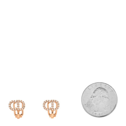 Christian Dior Crystal Clair D Lune Clip On Earrings Rose Gold 2 of 3