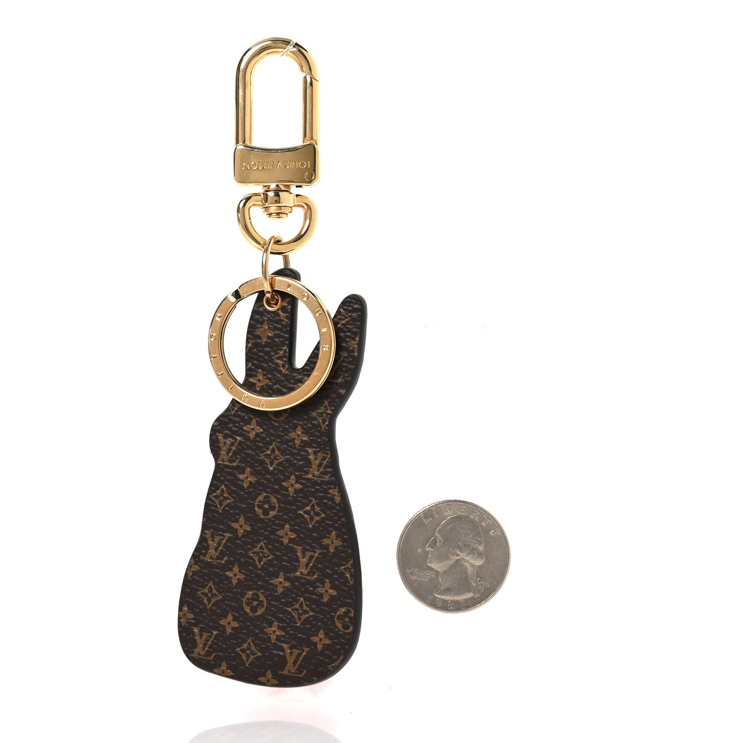 Louis Vuitton Calfskin Monogram LV Animals Bunny Bag Charm Key