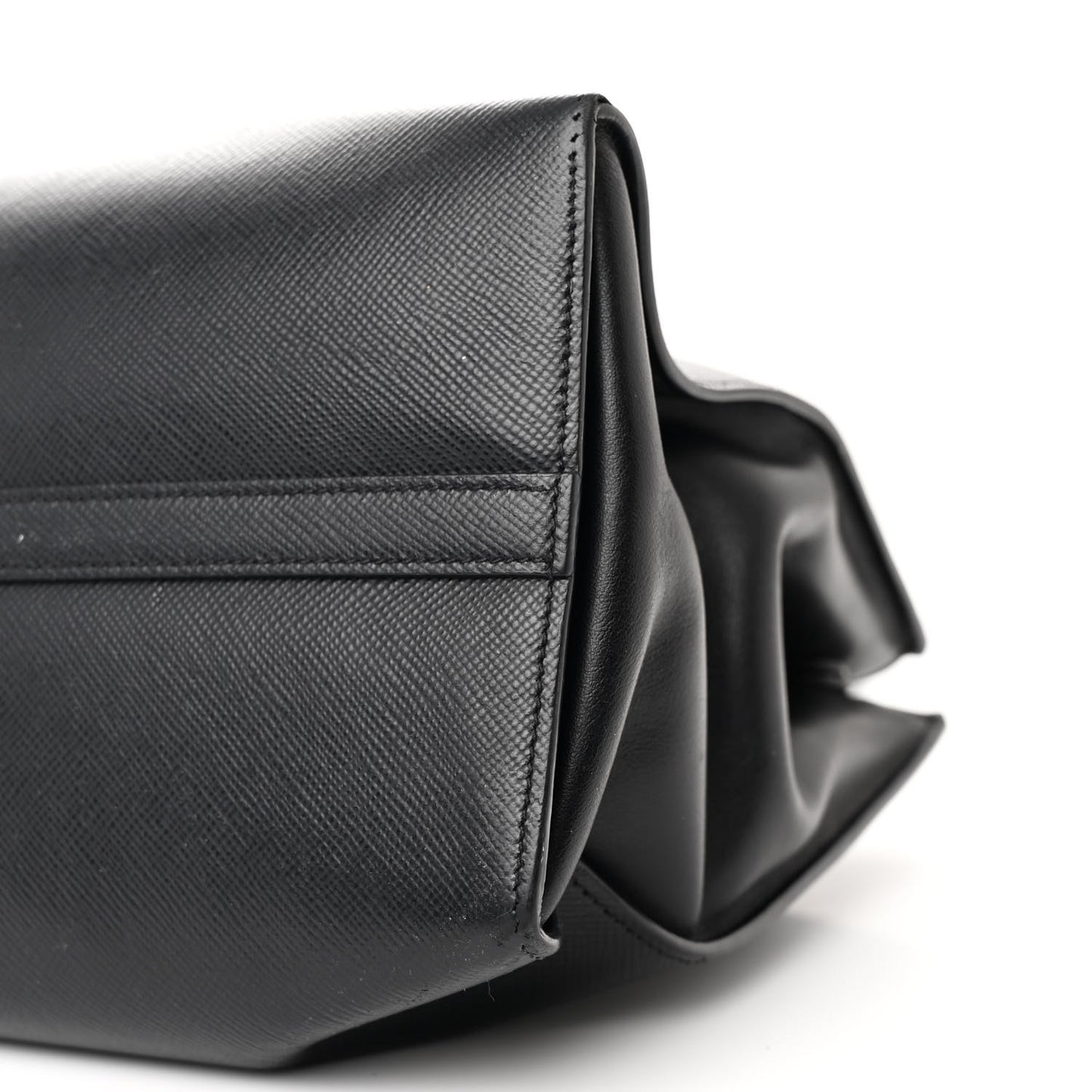 Saffiano Cuir Calfskin Medium Monochrome Top Handle Tote Black