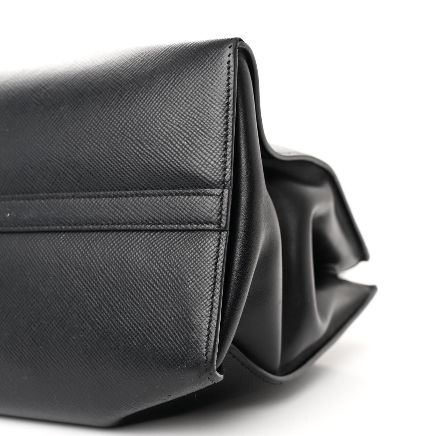 Prada Saffiano Cuir Calfskin Medium Monochrome Top Handle Tote Black 10 of 11