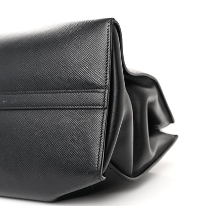 Prada Saffiano Cuir Calfskin Medium Monochrome Top Handle Tote Black 10 of 11