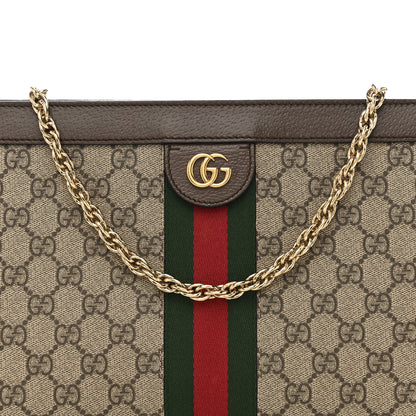 Gucci GG Supreme Monogram Web Medium Ophidia Chain Shoulder Bag Brown 8 of 14