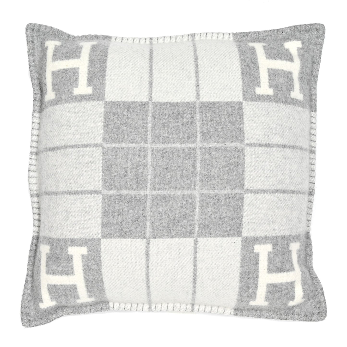 Wool Cashmere Avalon III Pillow PM Ecru Gris Clair