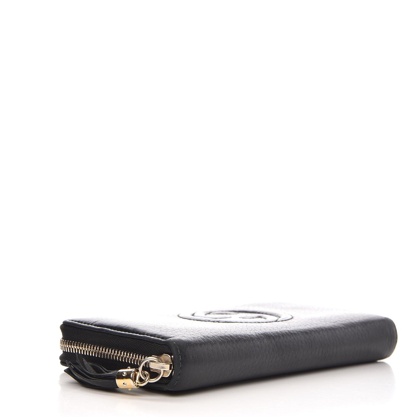 Pebbled Calfskin Soho Zip Around Wallet Black