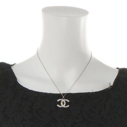 Chanel Crystal Studded CC Necklace Silver 2 of 4
