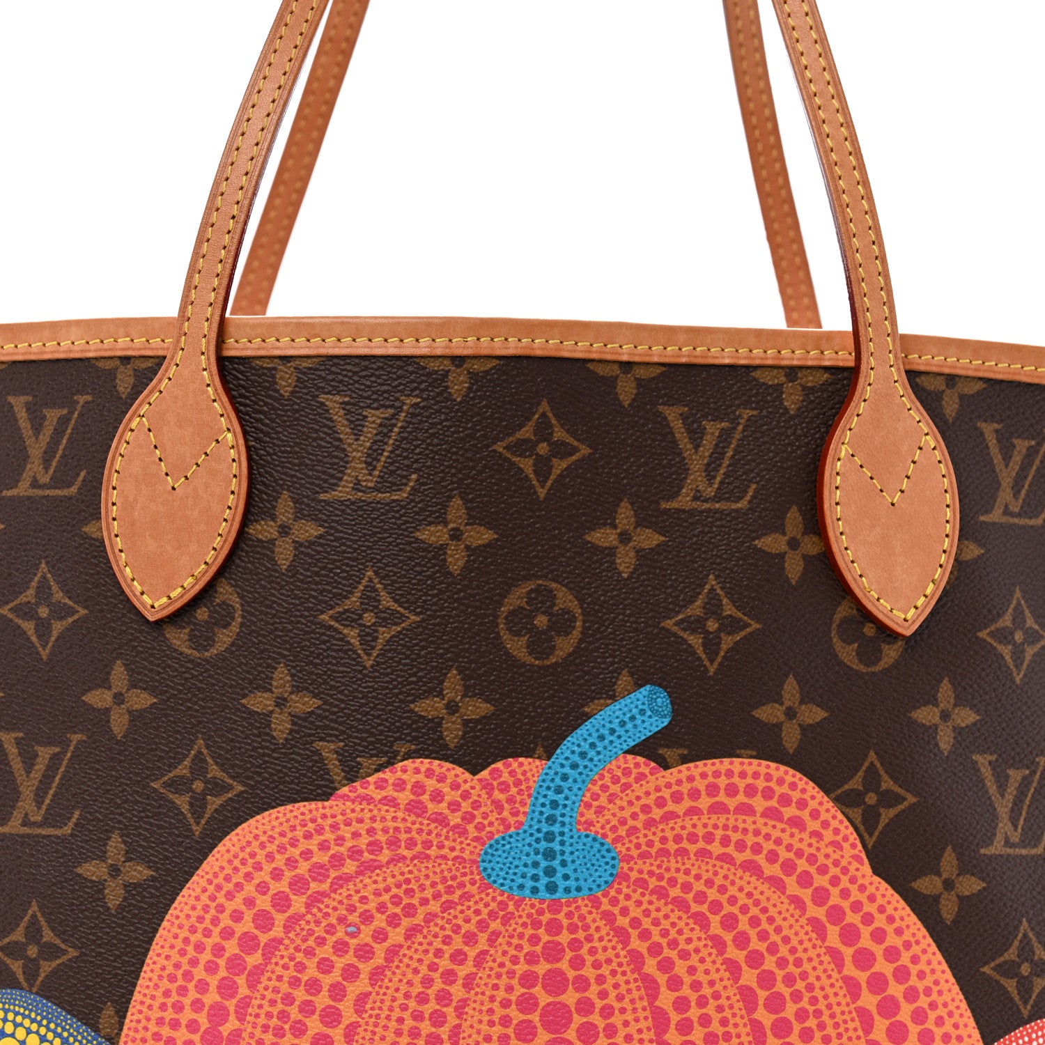 Louis Vuitton LV X YK Monogram Kusama Pumpkin Neverfull MM 8 of 12