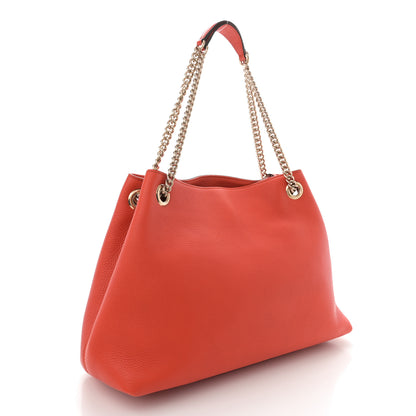 Gucci Pebbled Calfskin Medium Soho Chain Shoulder Bag Sun Orange 2 of 10