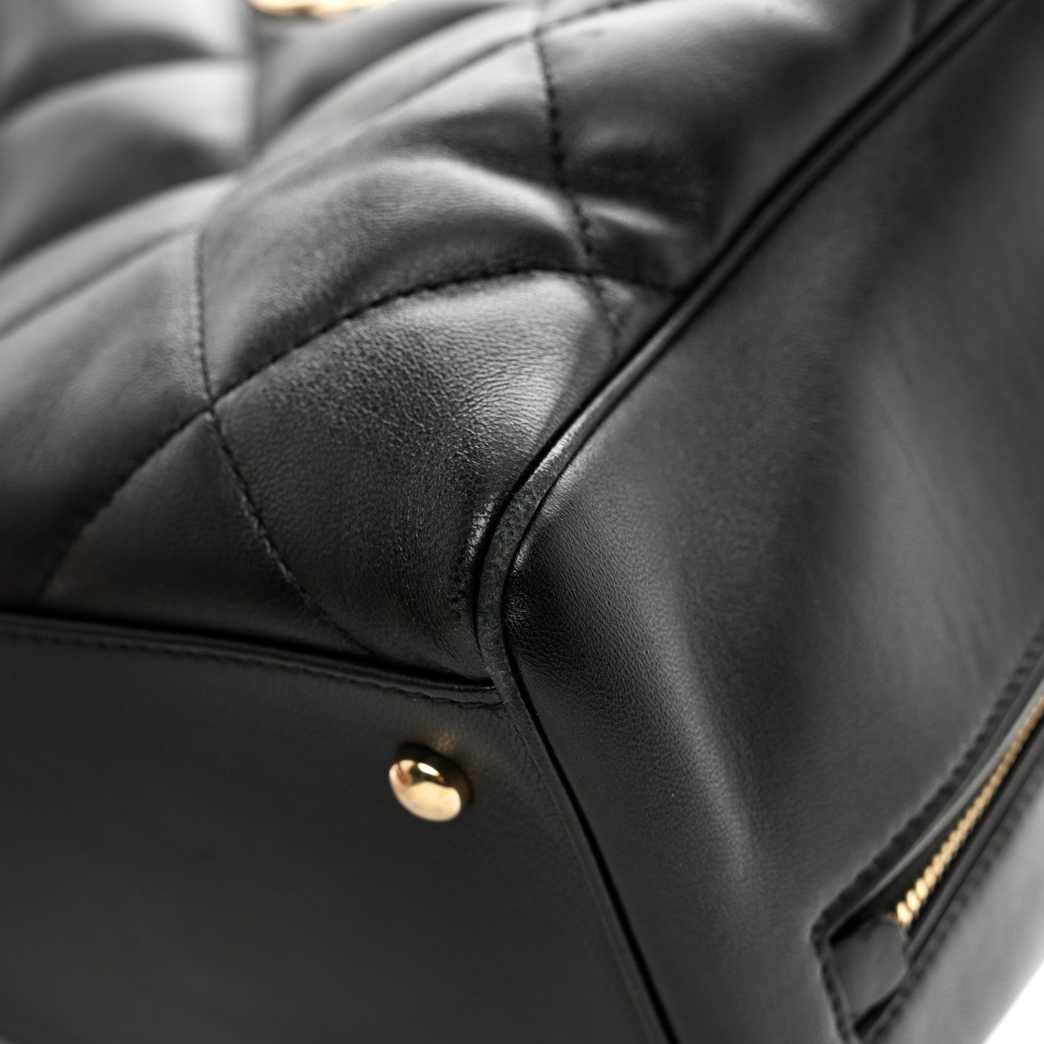 Chanel Lambskin Quilted Medium Bowling Bag Black 10 of 10