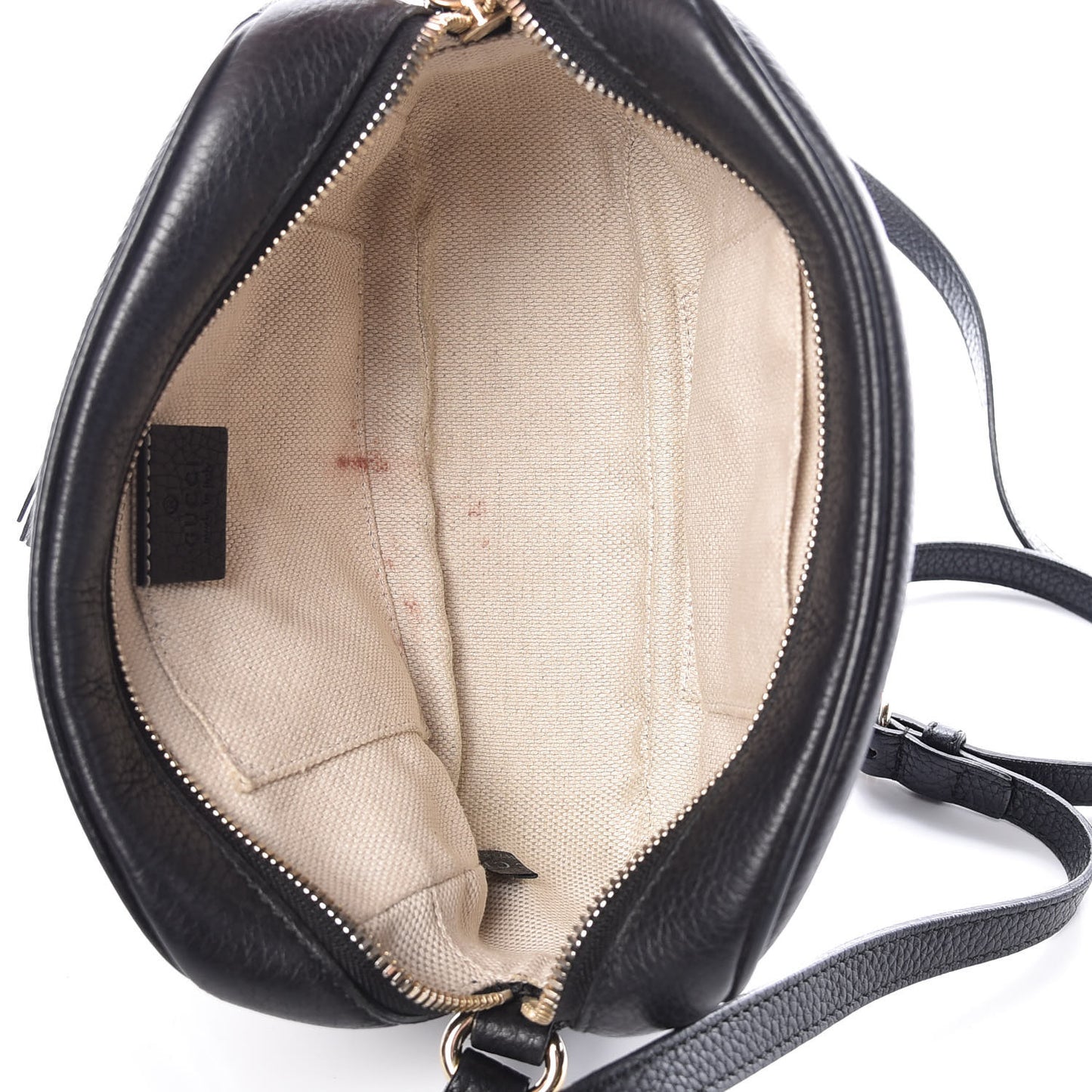 Pebbled Calfskin Small Soho Disco Bag Black