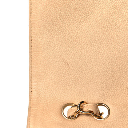 Chanel Caviar Quilted Jumbo Single Flap Beige 14 of 15