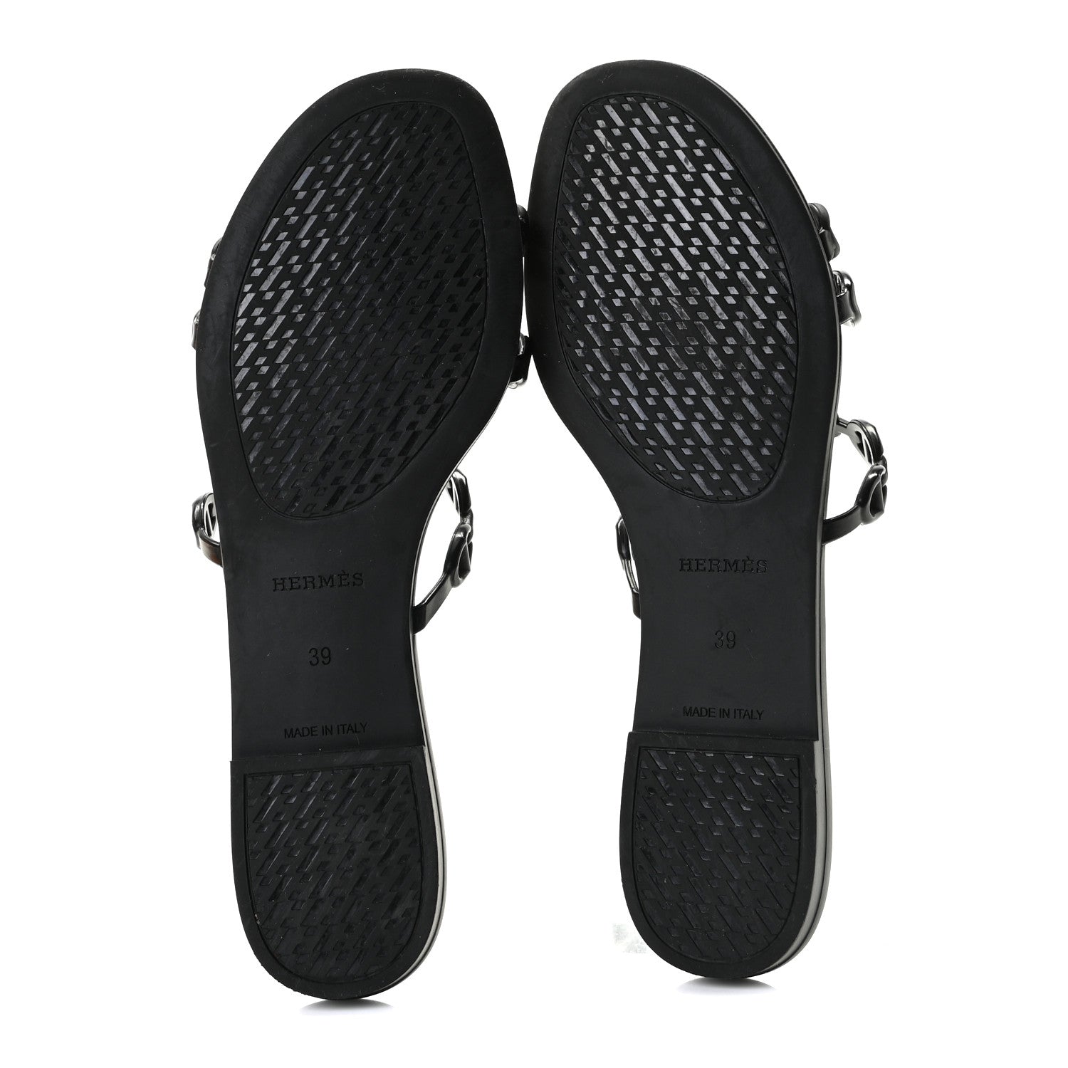 Hermes Rubber Chaine d'Ancre Rivage Sandals 39 Black 6 of 9