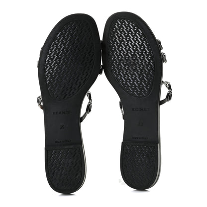 Hermes Rubber Chaine d'Ancre Rivage Sandals 39 Black 6 of 9