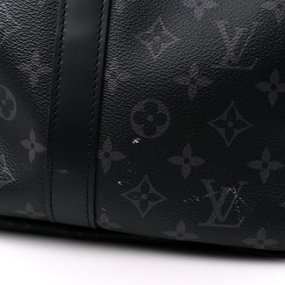 Louis Vuitton Monogram Eclipse Keepall Bandouliere 55 21 of 21