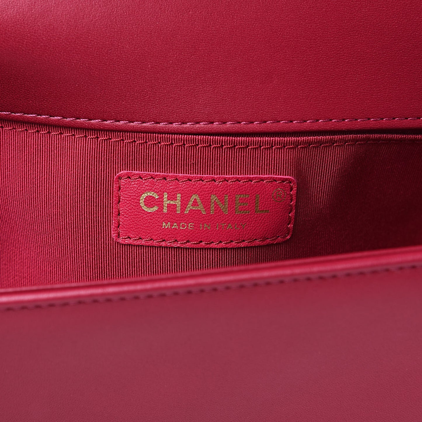 Lambskin Chevron Quilted Medium Boy Flap Dark Pink